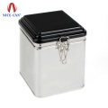 New air tight style square shape customized color hinged lid tea or coffee tin box